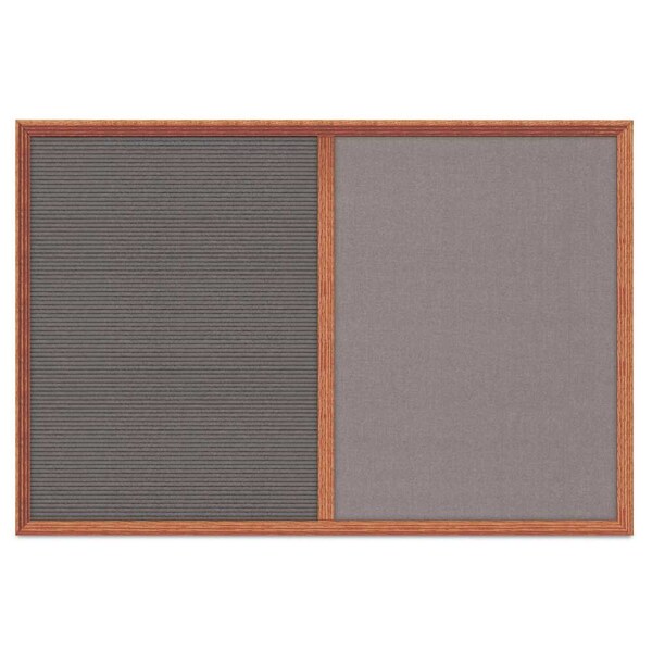 Enclosed Corkboard, 1 Door, 60"x36", 4" Fra, UV3424-BRONZE-BUFF